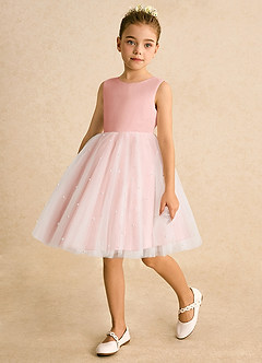 Azazie Esme Robe Demoiselle D'honneur Fillette Robe Princesse en Tulle Arc Rosette image5