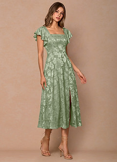 Talia Light Green Midi Dress image4