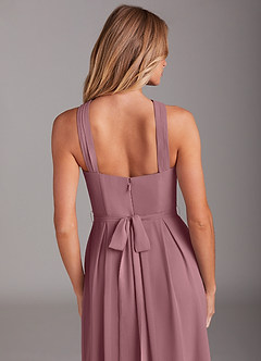 Azazie Dixie Bridesmaid Dresses Amethyst A-Line Halter Pleated Chiffon Dress image6