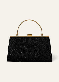 front Glitter Pleated Handbag