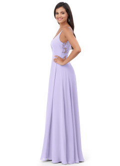 Azazie Lennon Brautjungfernkleider A-Linie Spitze Chiffon Kleid Flieder image3