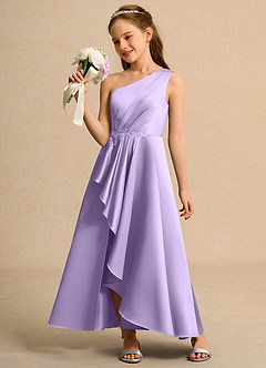 Azazie Taffy Junior Formal Flower Girl Klänningar Klä A-Line i Matt satäng Spets image3