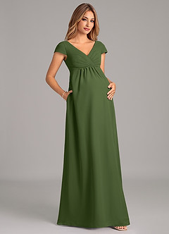 Azazie Allessia Final Sale A-Line Pleated Chiffon Floor-Length Dress image4
