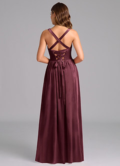 Azazie Francis Bridesmaid Dresses Raspberry A-Line Corset Velvet Dress image5