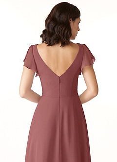 Azazie Omari Bridesmaid Dresses Amethyst A-Line Chiffon Dress image6