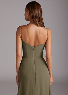 Azazie Marley Abiti da Damigella Abito Convertibile A-Line in Chiffon a Spalla Scoperta Willow Green image10