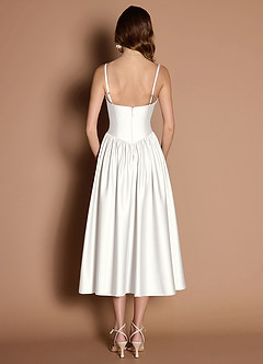 Ottilie White Pleated Midi Dress image2