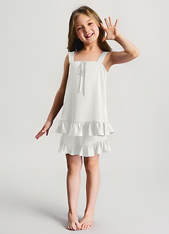 front Ensemble pyjama fille : haut à volants en satin et short