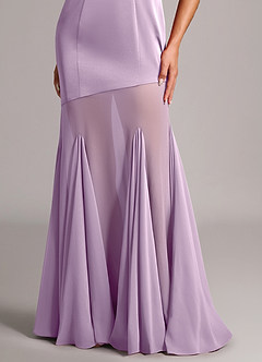 Azazie Uma Final Sale Frosted Lilac Mermaid Strapless Chiffon Convertible Dress image6