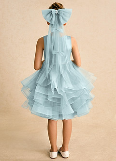 Azazie Tinie Flower Girl Dresses Mist Ball-Gown Bow Tulle Dress image6