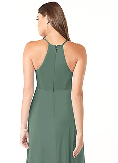 Azazie Annabelle Maternity Bridesmaid Dresses A-Line V-Neck Pleated Mesh Floor-Length Dress image3