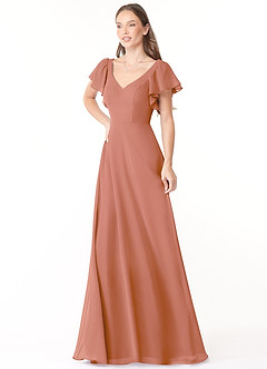 Azazie Syenna Bridesmaid Dresses MAI TAI A-Line Ruched Chiffon Dress image4