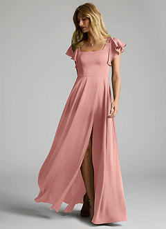 Azazie Bondi Bridesmaid Dresses Rosette A-Line Bow Stretch Satin Dress image6
