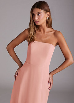 Azazie Wren Bridesmaid Dresses Rosette A-Line Side Slit Chiffon Convertible Dress image5