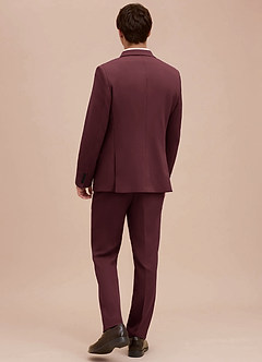 front Ethan Cabernet Refined Weave Suit