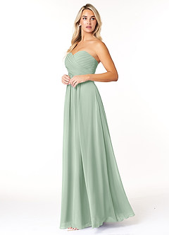 Azazie Yazmin Bridesmaid Dresses Agave A-Line Sweetheart Neckline Chiffon Convertible Dress image3