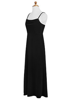 Azazie Solange Junior A-Linie Samt Kleid Schwarz image9