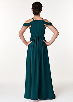 Azazie Seneca Junior A-Linie Schulterfrei Chiffon Kleid Kiefer image2