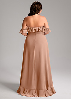 Azazie Lyra Robes de demoiselle d'honneur Robe Trapèze Convertible en Mousseline de soie Champagne Rosé image2