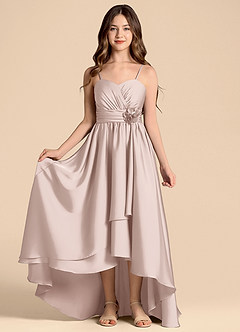 Azazie Catalina Junior Blushing Pink A-Line Sweetheart Neckline Stretch Satin Dress image5