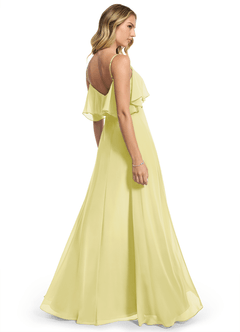 Azazie Jean Bridesmaid Dresses Lemon Sorbet A-Line Chiffon Convertible Dress image2