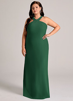 Azazie Doretta Bridesmaid Dresses Dark Green Mermaid Pleated Chiffon Dress image8
