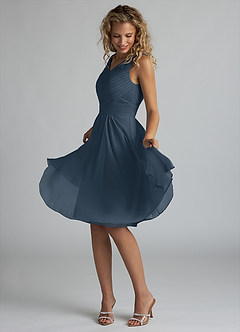 Azazie Grace Bridesmaid Dresses Neptune A-Line Pleated Chiffon Dress image3