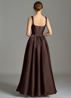 Azazie Verina Bridesmaid Dresses Ganache A-Line Pleated Stretch Satin Dress image6