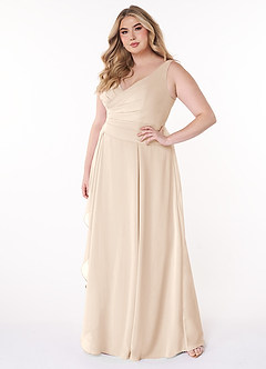 Azazie Kori Final Sale White Alabaster A-Line Pleated Chiffon Dress image8