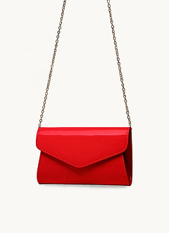 front Brief Patent Leather Envelope Bag