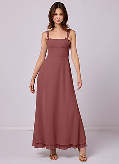 Barbie ♥ Azazie Bridesmaid Dresses Amethyst A-Line Pleated Chiffon Dress image3