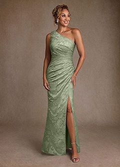 Azazie Joylin Klänningar till brudens mor Klä Trumpet i Blommig Utbrändhet Ena axeln Agave image1