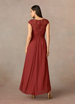 Azazie Amara Mother of the Bride Dresses Rust A-Line Lace Dress image4