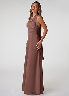 Azazie Fifi Bridesmaid Dresses Espresso A-Line Strapless Chiffon Convertible Dress image5