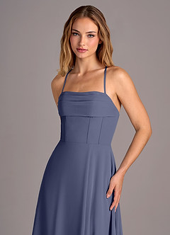 Azazie Carolyn Bridesmaid Dresses Stormy A-Line Pleated Chiffon Dress image2