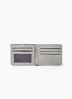 front Cartera plegable de cuero mate jaspeado para hombre