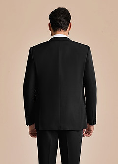 front James Black Structured Stretch Suit Jacket