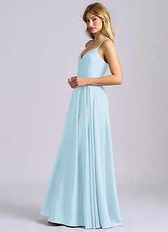 Azazie Truce Bridesmaid Dresses Sky Blue A-Line Stretch Satin Dress image5