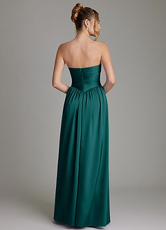Azazie Zena Bridesmaid Dresses Peacock A-Line Strapless Stretch Satin Dress image6