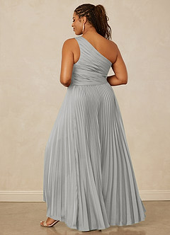 Christian Siriano Bridal for Azazie 1008 Bridesmaid Dresses Silver A-Line One Shoulder Stretch Satin Dress image14