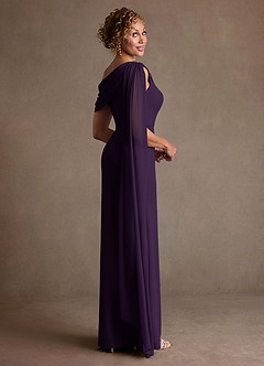 Azazie Bassi vestidos de madre de la novia Vestido de Ciruela de Malla de Corte Sirena con Vestidos sin tirantes image4