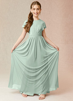 Azazie Mosley Junior Vestido Agave de Malha de Linha A com Ruched image4