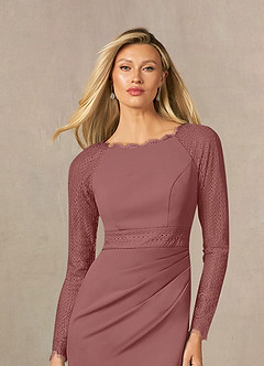 Azazie Peggy Mother of the Bride Dresses Desert Rose Sheath Lace Dress image5