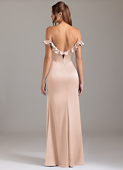 Azazie Callie Bridesmaid Dresses Blushing Pink A-Line Ruched Stretch Satin Convertible Dress image7