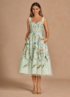Aurelie Light Green Midi Dress image4
