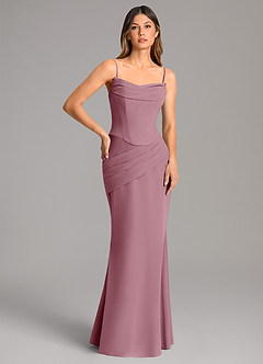Azazie Sorrel Bridesmaid Dresses Vintage Mauve Mermaid Corset Chiffon Dress image2