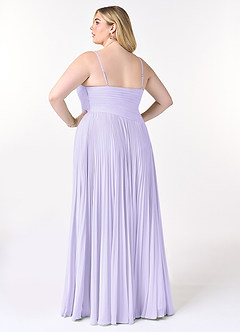 Azazie Vini Brautjungfernkleider A-Linie V-Hals Gefaltet Chiffon Kleid Flieder image8