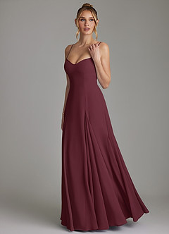 Azazie Imani Bridesmaid Dresses Cabernet A-Line Sweetheart Neckline Chiffon Dress image6
