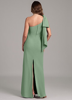 Azazie Capri Bridesmaid Dresses Matcha A-Line One Shoulder Chiffon Dress image2