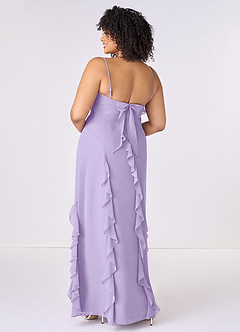 Barbie ♥ Azazie Bridesmaid Dresses Lilac Sheath Bow Chiffon Dress image7